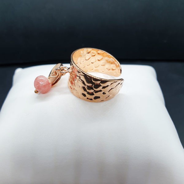 BAGUE ET PERLE ROSE 2