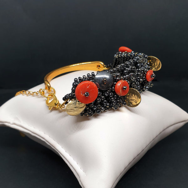 BRACELET CORAIL ET HEMATITE 1